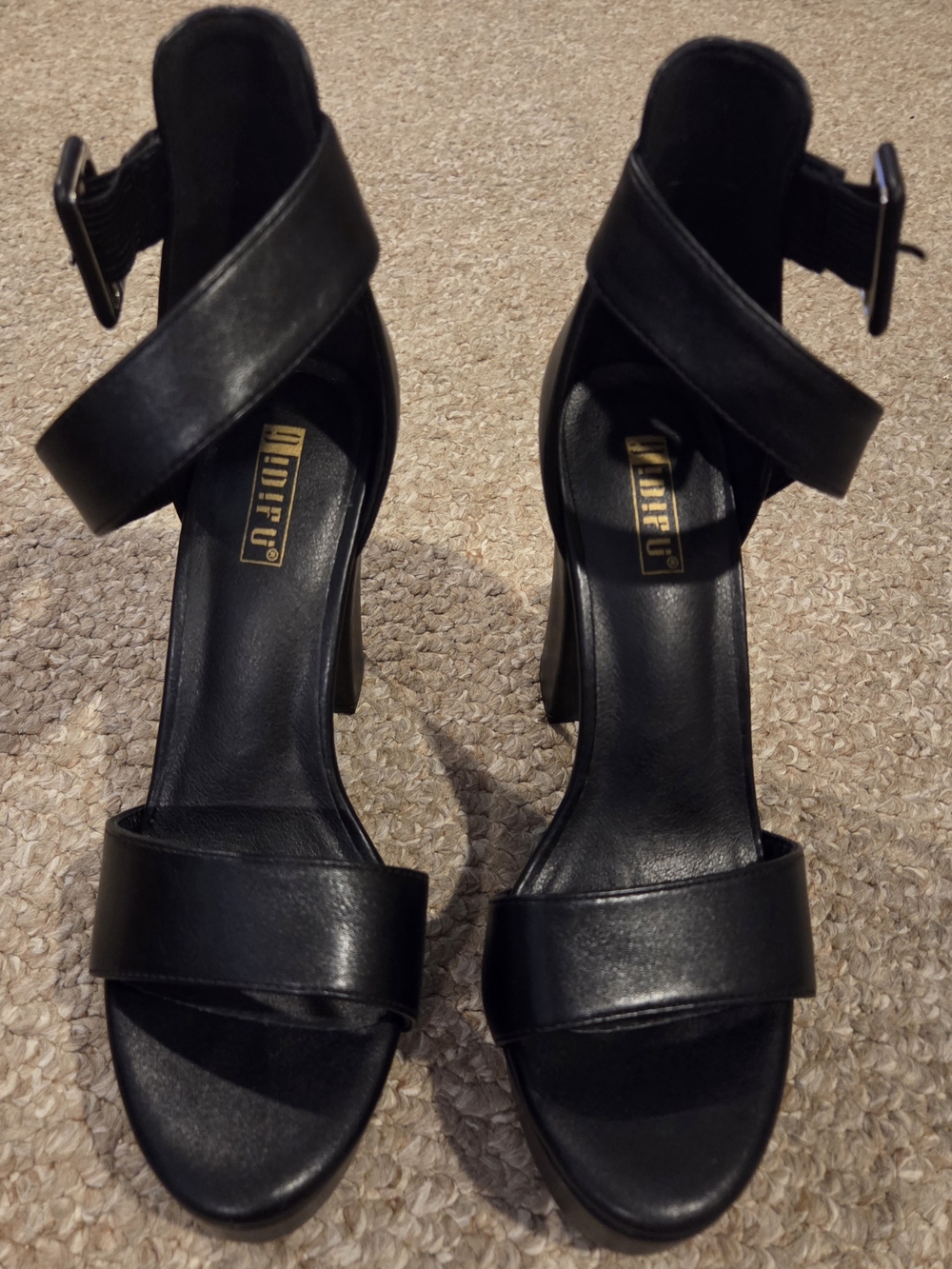IDIFU IN5 Sabrina Black Heels w/ Strap Women's Size 6.5 with 5 inch heels
